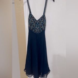 Navy Blue Silk Dress, Size 12